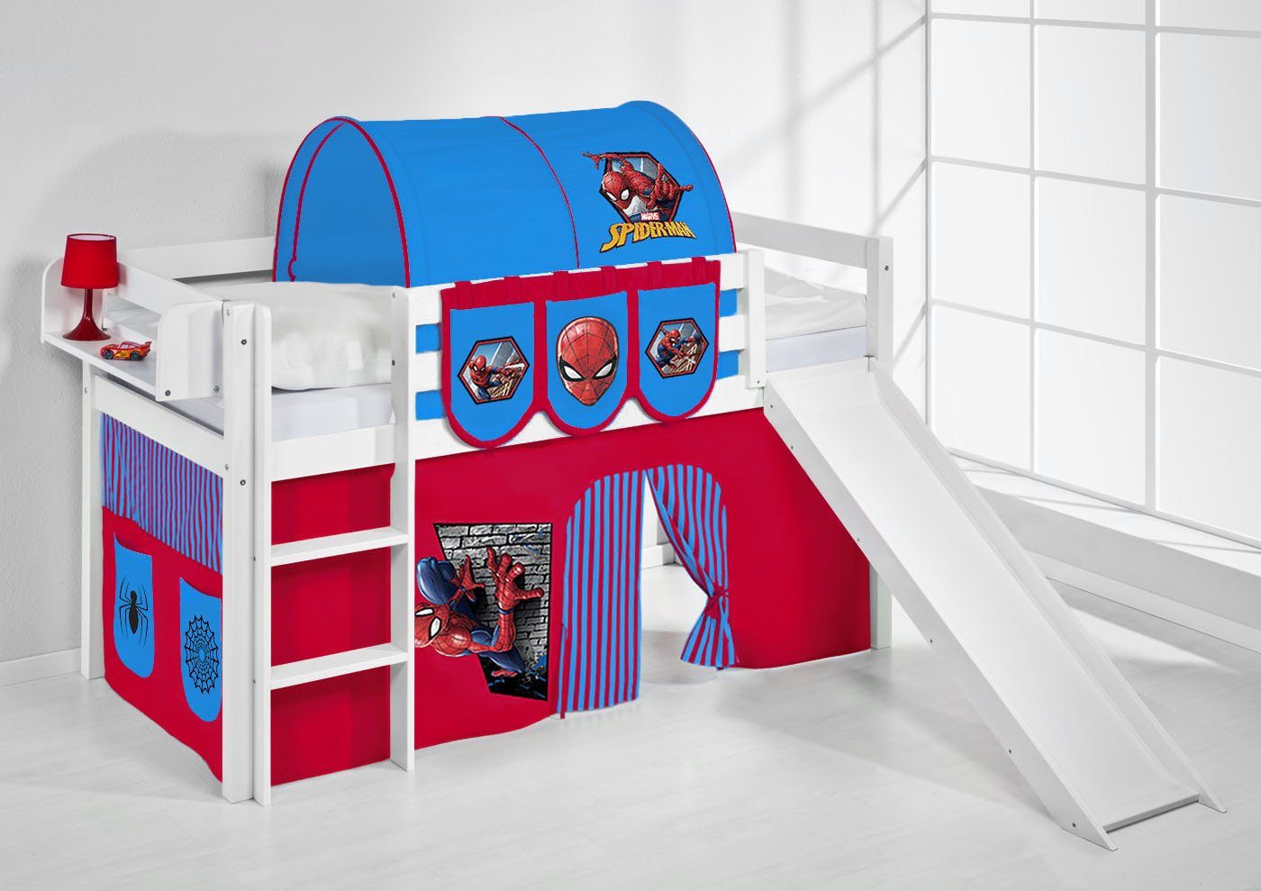 Lilokids Hochbett Spielbett Hochbett LILOKIDS JELLE mit Rutsche und Vorhang günstig online kaufen