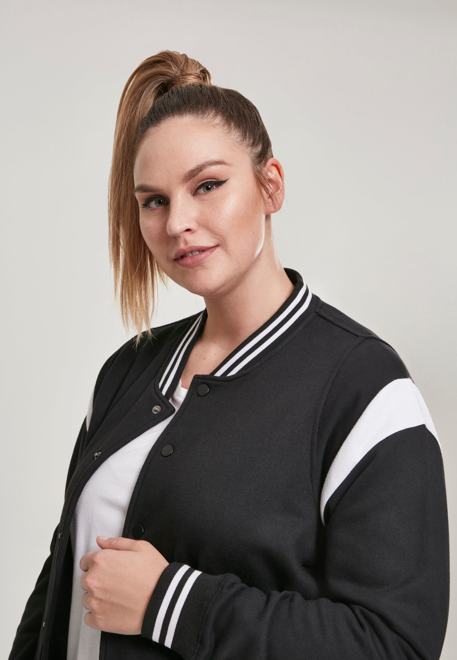 Sweat URBAN College Inset Sommerjacke blk/wht TB2618 CLASSICS