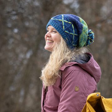 McRon Strickmütze Beanie Wollmütze Modell Faye gefüttert mit Fleece, mit Bommel, hoher Schurwollanteil