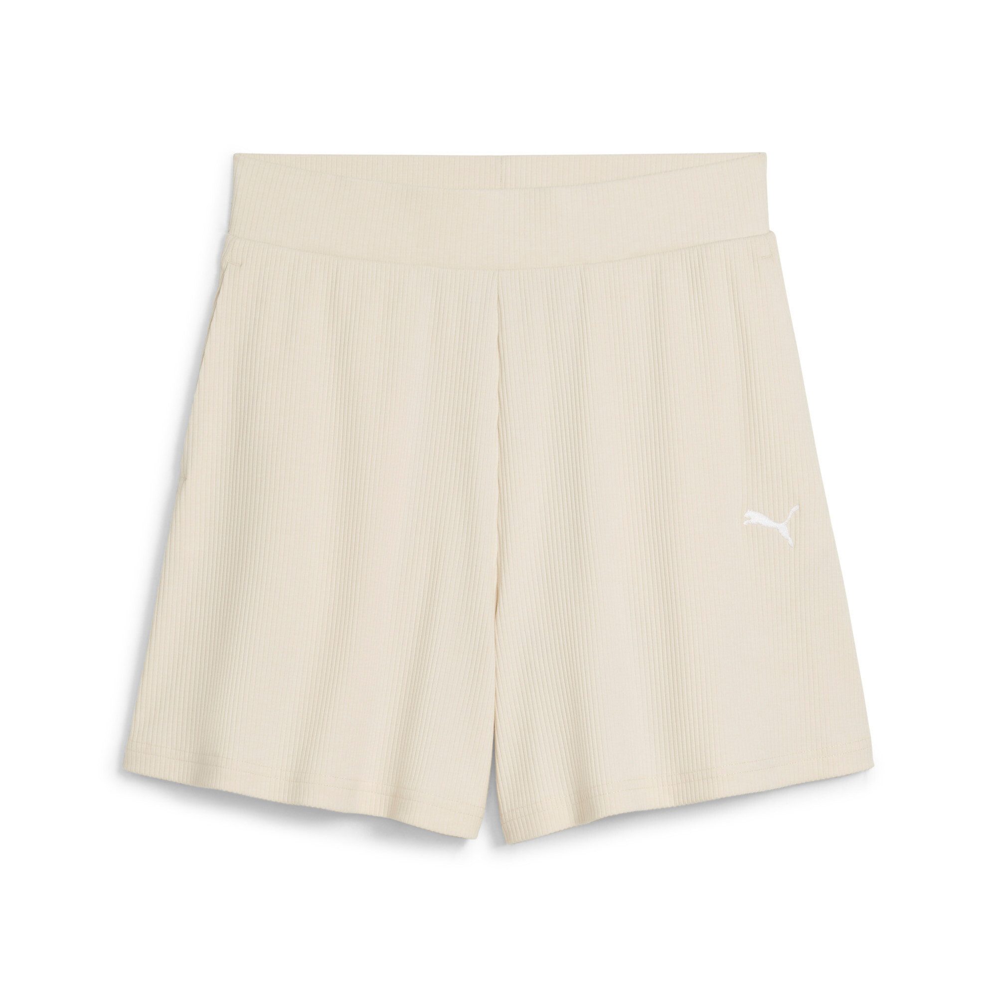 PUMA Trainingsshorts ESS ELEVATED HIGH-RISE RIB SHORTS 5" mit hohem Bund, für Sport, mit Eingrifftaschen, Regular Fit