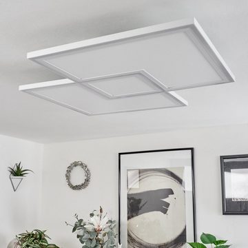 hofstein Deckenleuchte »Quizano« moderne Deckenlampe aus Metall/Kunststoff in Weiß, CCT 2700-5000 Kelvin, 67, 5cm, dimmbar über Fernbedienung, 2900 Lumen, 1xLED 21 Watt