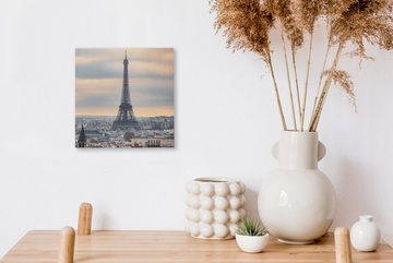 OneMillionCanvasses® Leinwandbild Eiffelturm - Paris - Himmel, (1 St), Leinwand Bilder für Wohnzimmer Schlafzimmer