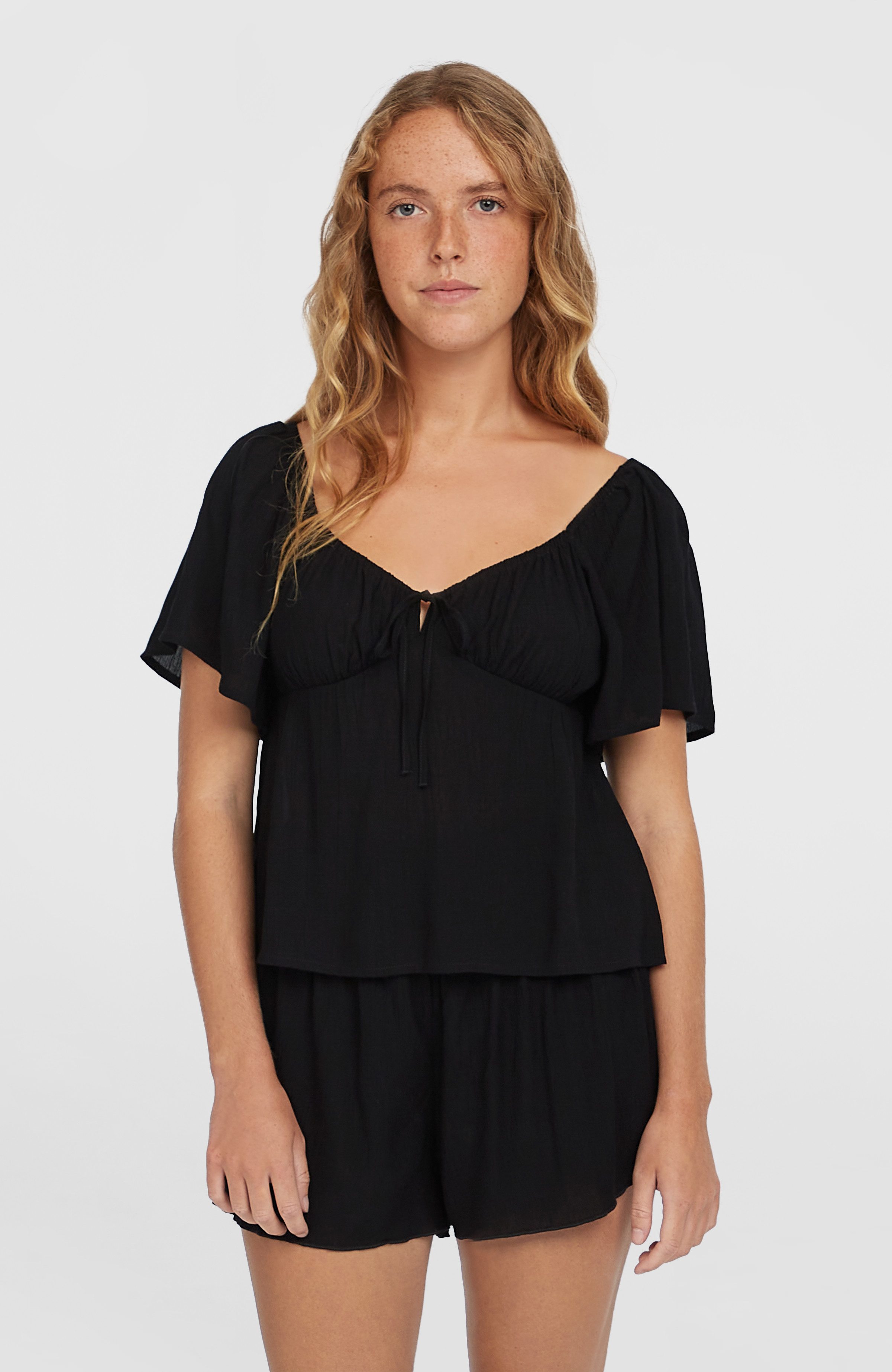 O'Neill Shorts JOHNNY SMOCKED WAIST SHORTS mit Cut-and-Sew-Bund, breiter, gesmokter Bund