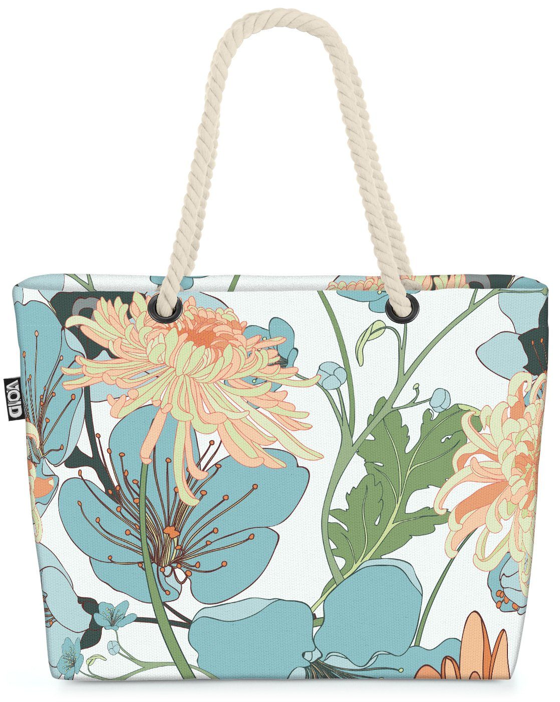 VOID Strandtasche (1-tlg), Chrysanthemen Blüten Beach Bag Blüten Blumenstrauß Natur Garten Balkon Asien