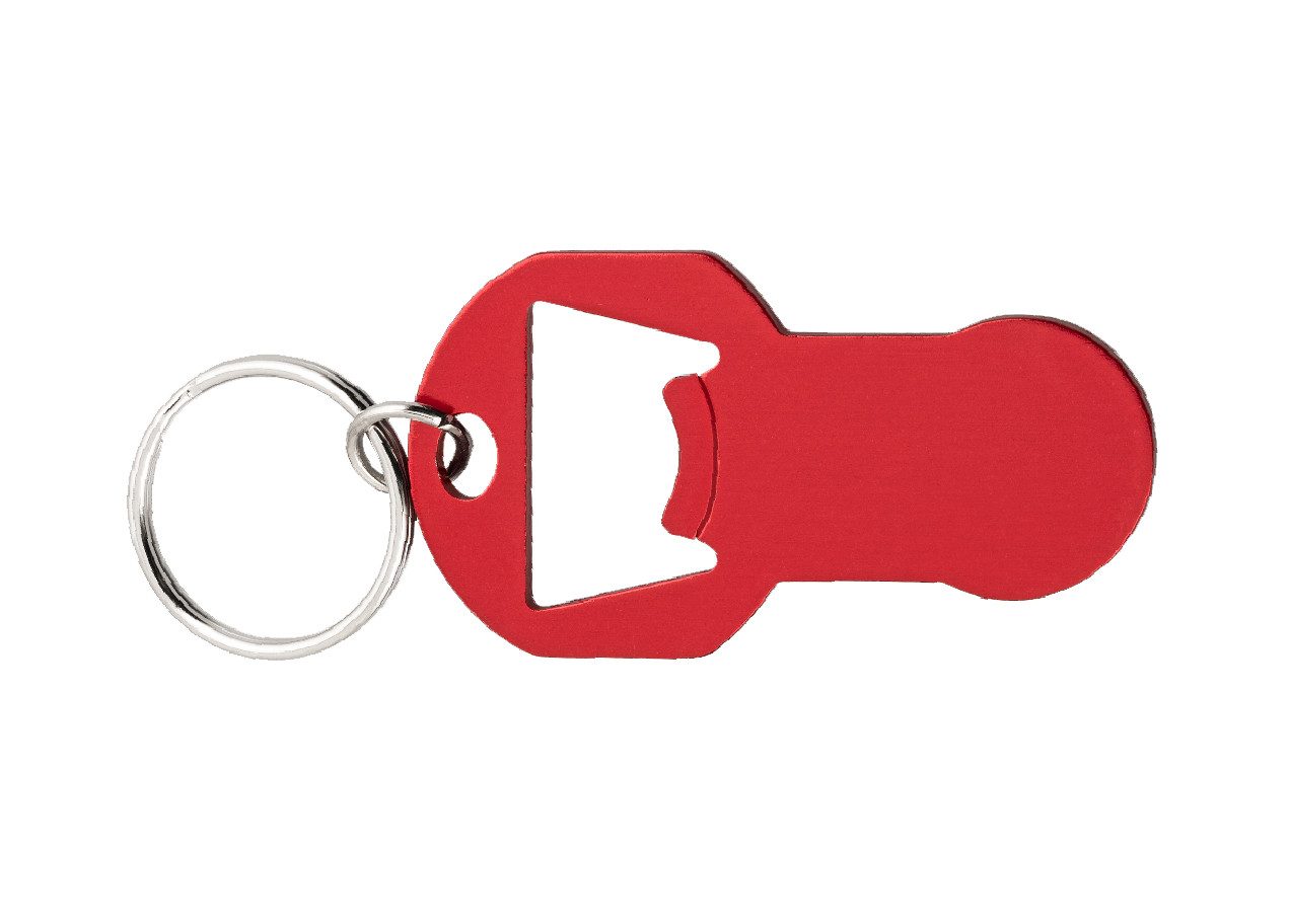 Best Offer Schlüsselanhänger Metall-Schlüsselanhänger mit Einkaufschip und Flaschenöffner / Farbe: