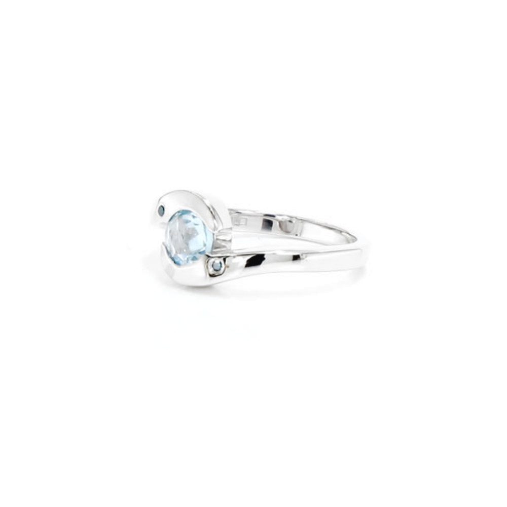 Cavill Diamantring Cavill Ring aus 925 Silber mit 0,85 ct blauem Topas & Diamanten (1-tlg)