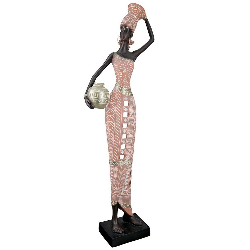 GILDE Dekofigur GILDE Figur Malaika - braun-rosa - H. 48cm x B. 16cm x T.  7cm
