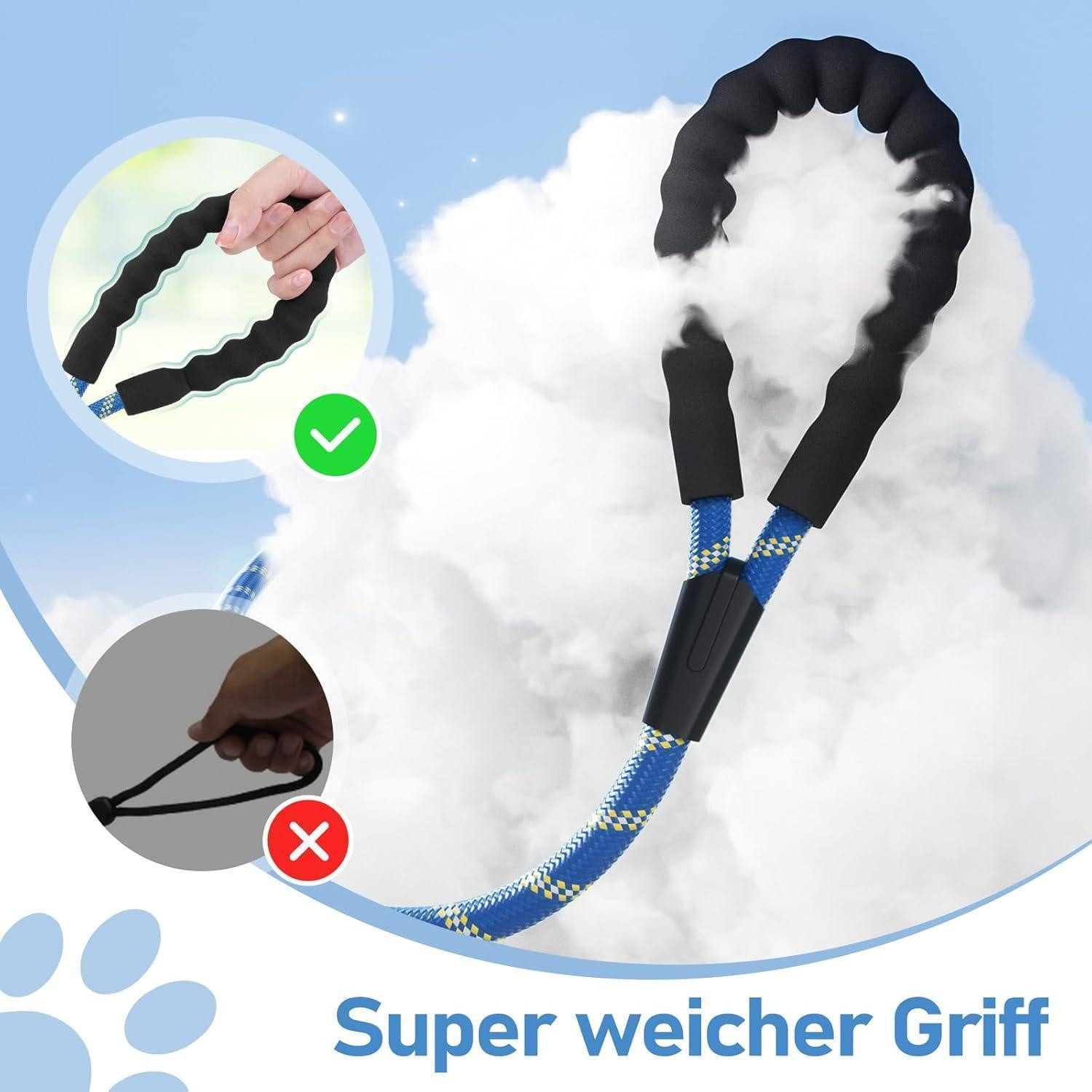 LuxusKollektion Schleppleine Schleppleine Hundeleine Trainingsleine Karabiner 5M Blau 5M x 8mm