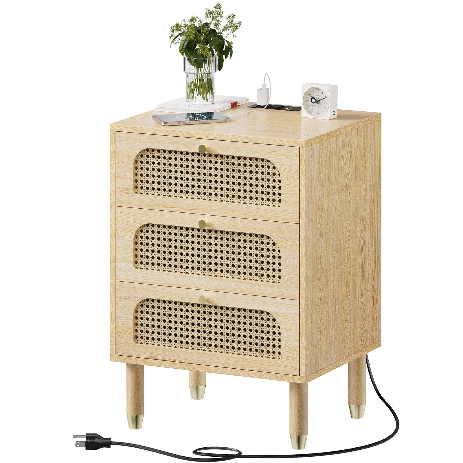 VINGLI Nachttisch mit Ladefunktion, Kommode mit günstig online kaufen