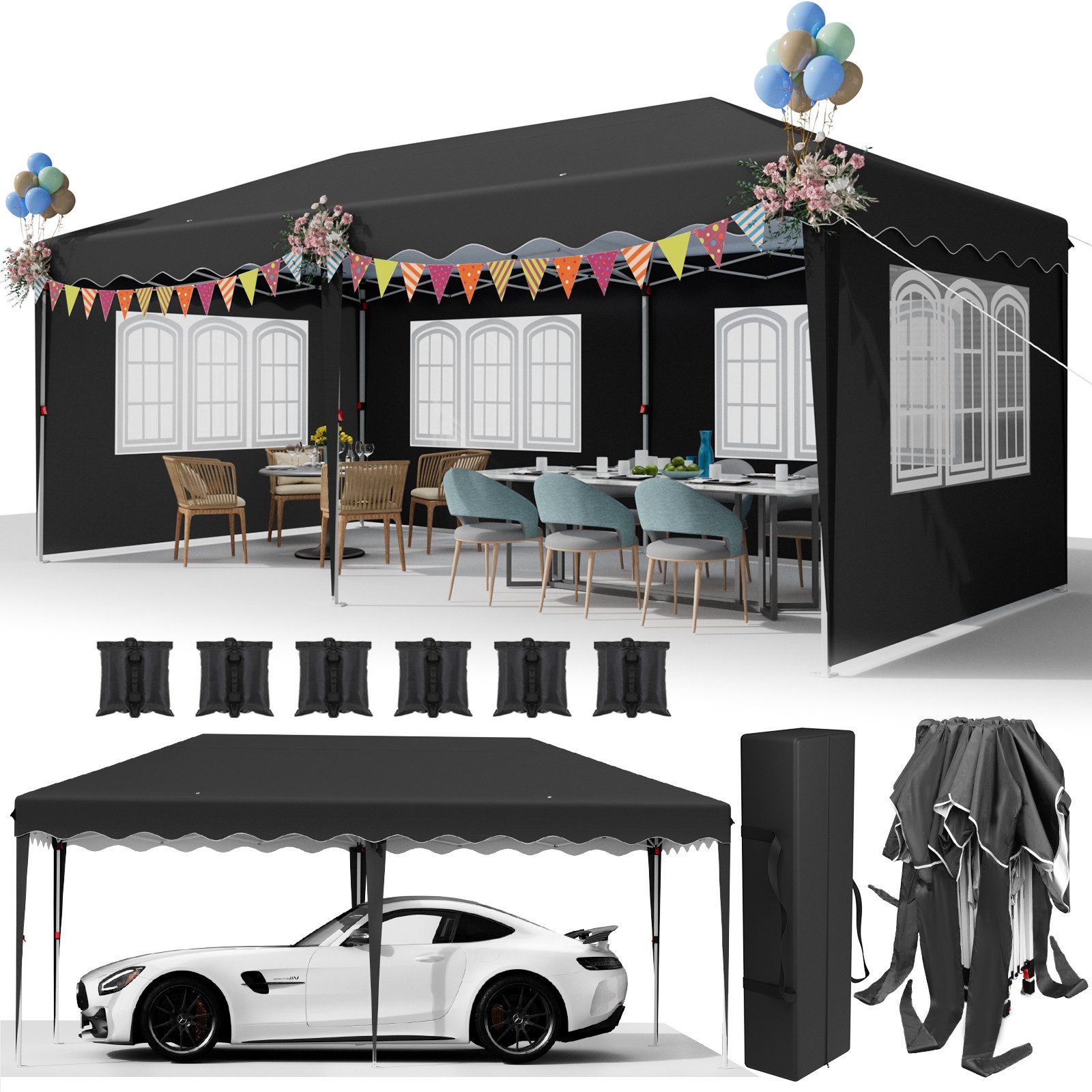 TLGREEN Faltpavillon 3x6M wasserdicht Pavillon, Partyzelt, günstig online kaufen