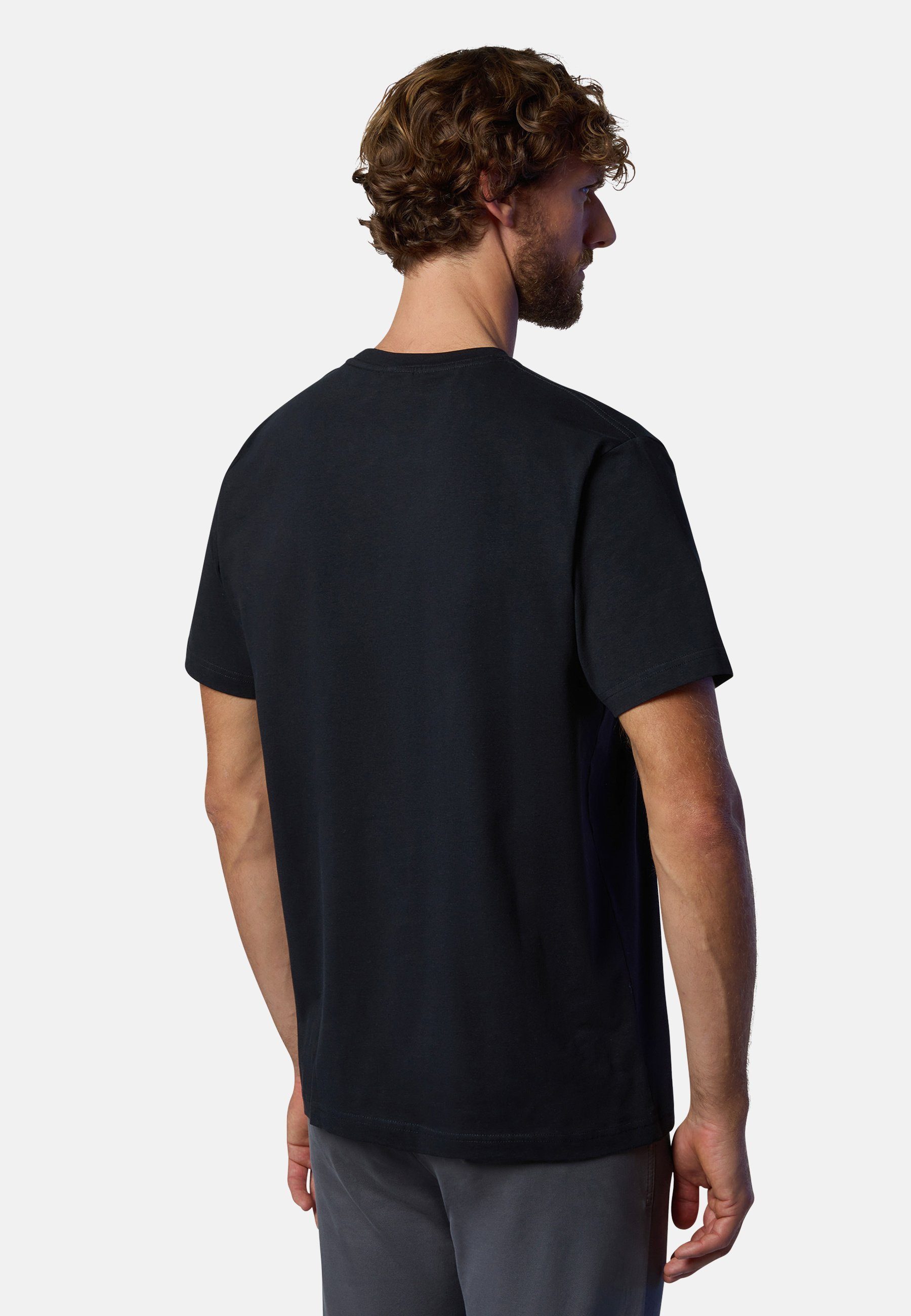 Sails Design klassischem T-Shirt BLACK North T-Shirt mit MILKY Logo-Aufnäher mit