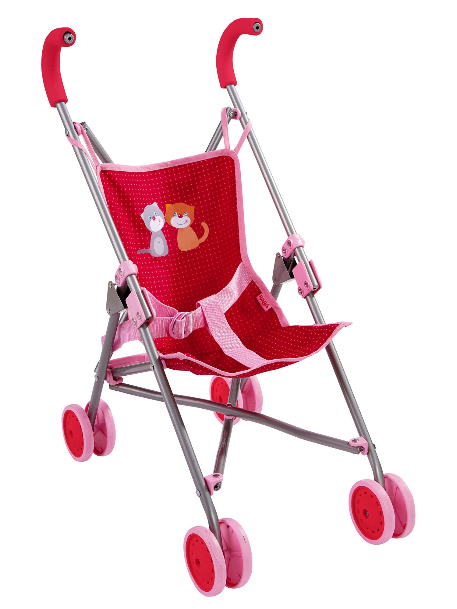 Haba Puppenwagen Puppenbuggy, Doppelräder Klappbuggy faltbar waschbarer Bez günstig online kaufen