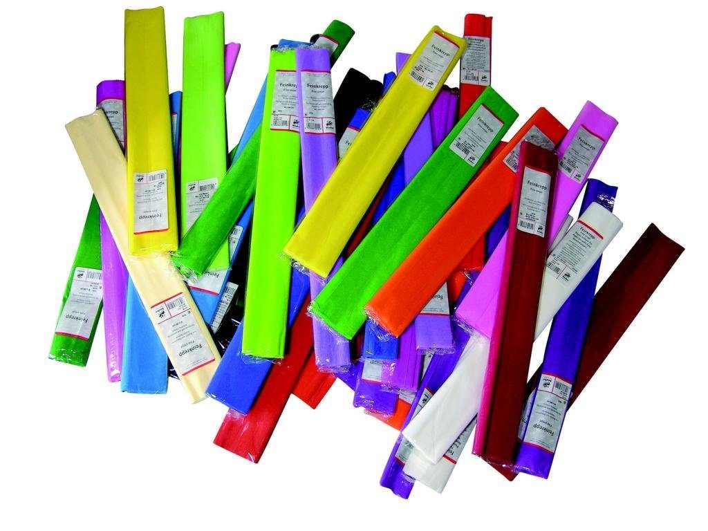 TSI Schreibwaren Bastelband 10 Rollen Krepppapier / Bastel Feinkrepp / Größe: 50x250cm Farbe: rose