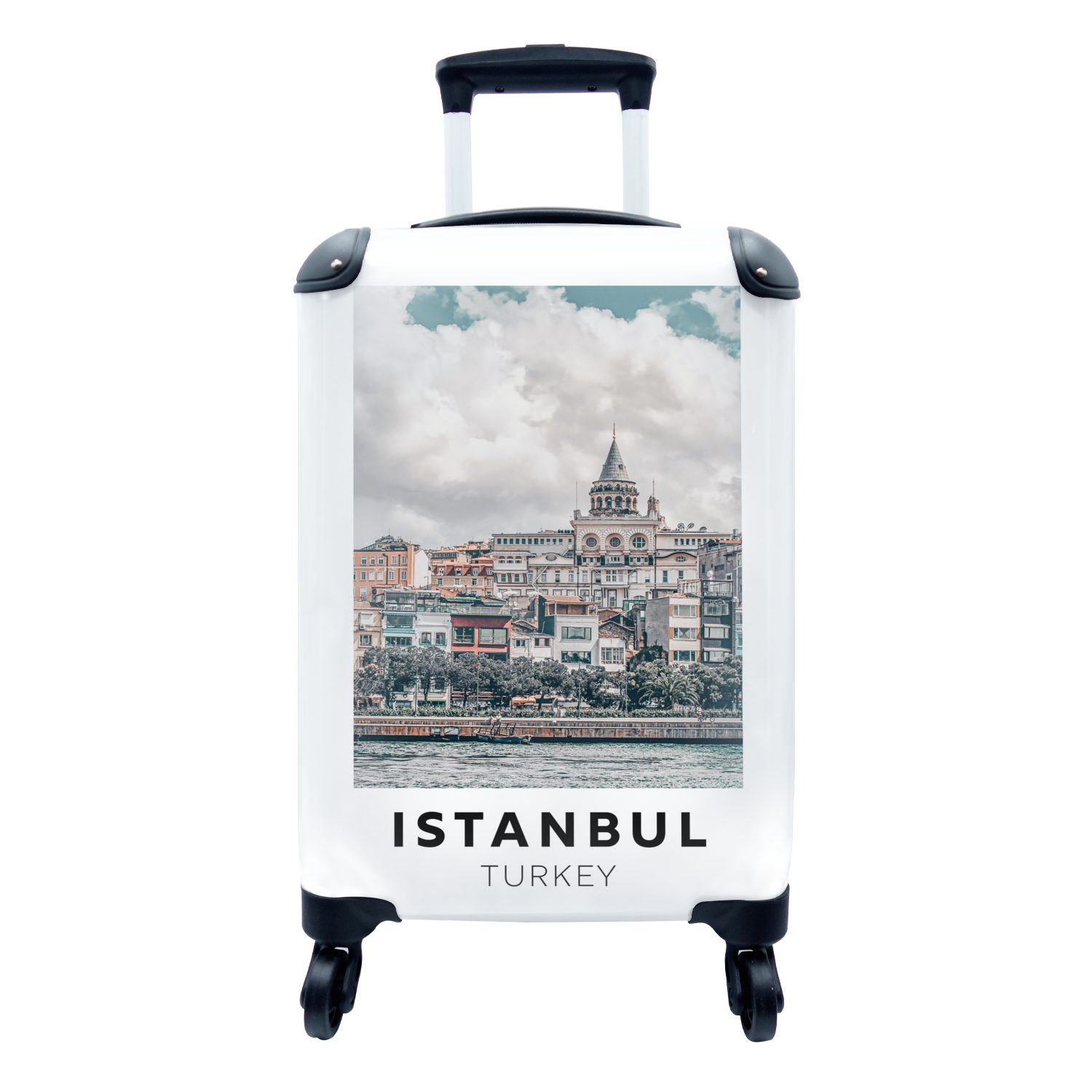 Reisekoffer Handgepäckkoffer Trolley, Reisetasche Ferien, - 4 für Rollen, - Wolken, rollen, Istanbul mit Türkei MuchoWow Handgepäck