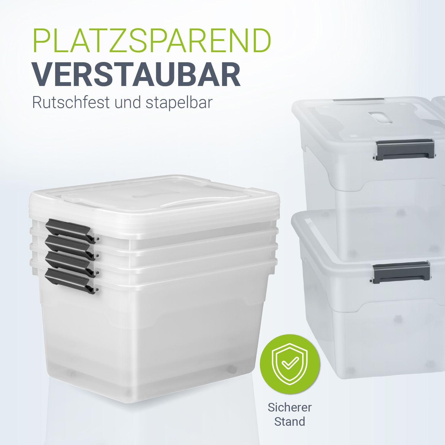 Juskys Aufbewahrungsbox (4 St), mit Rollen, stabil, verschließbar und pfleg günstig online kaufen