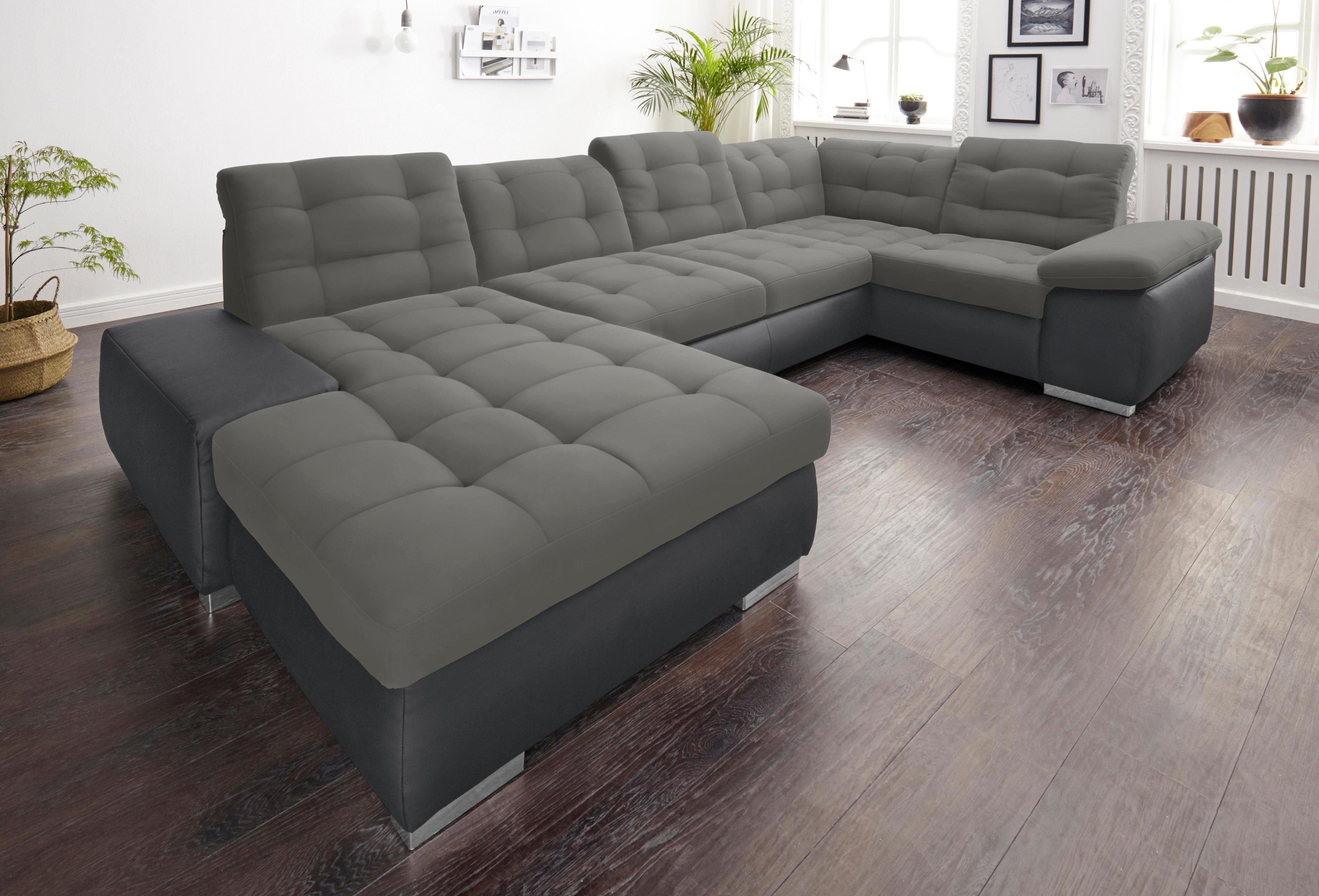 sit&more Wohnlandschaft Ontario U-Form, XXL, wahlweise mit Bettfunktion
