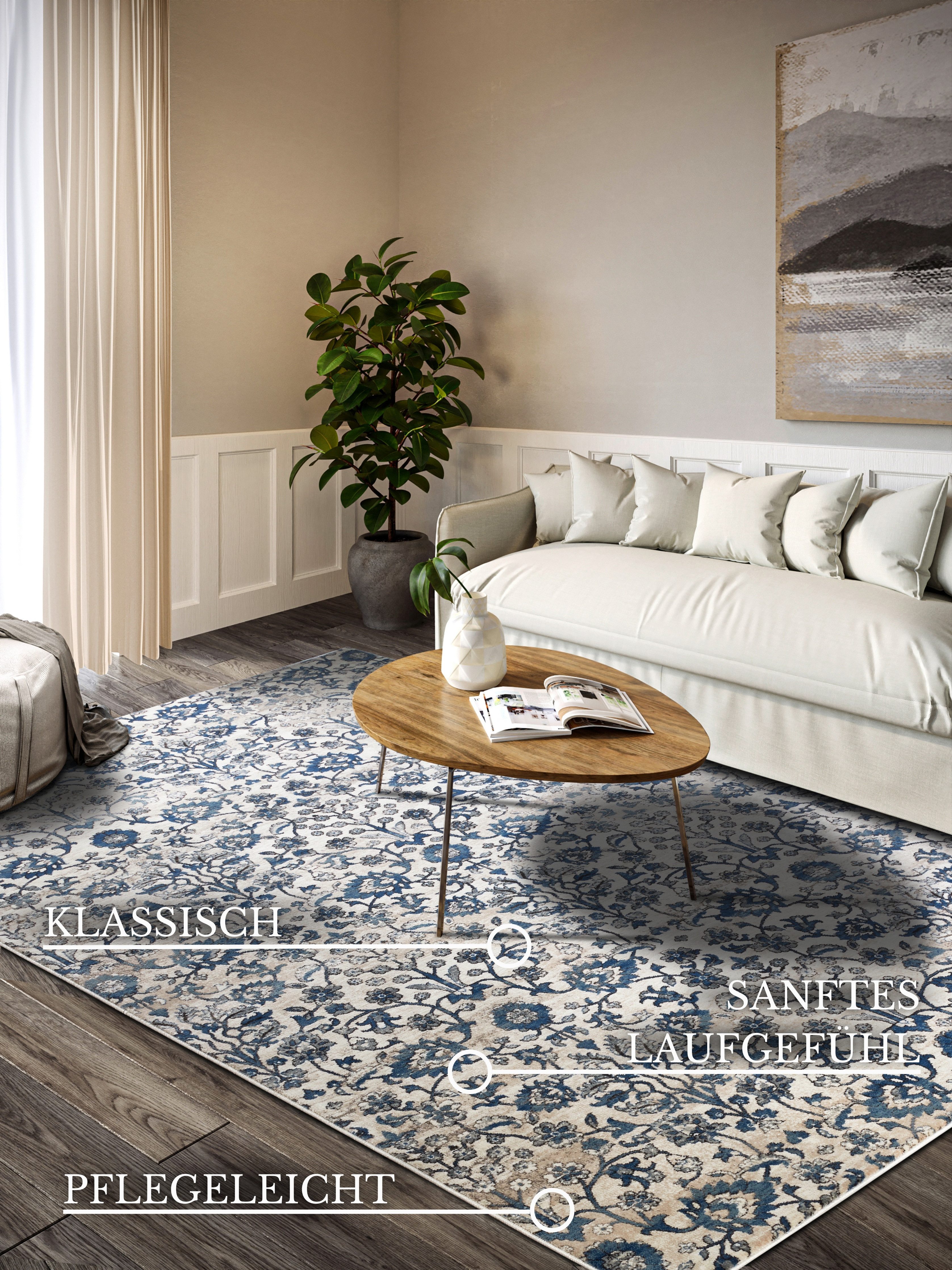 Villeroy & Boch Teppich Ernest, rechteckig, Höhe: 11 mm, Läufer, Orientalisch in einem Vintage-Look, Wohnzimmer, Kurzflor