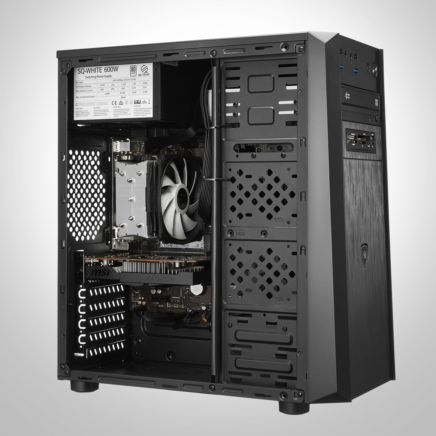 (AMD Luftkühlung) Business-PC Radeon RAM, SSD, Ryzen R7, GB 5600G, HDD, GB GB 5 16 240 Memory PC 2000