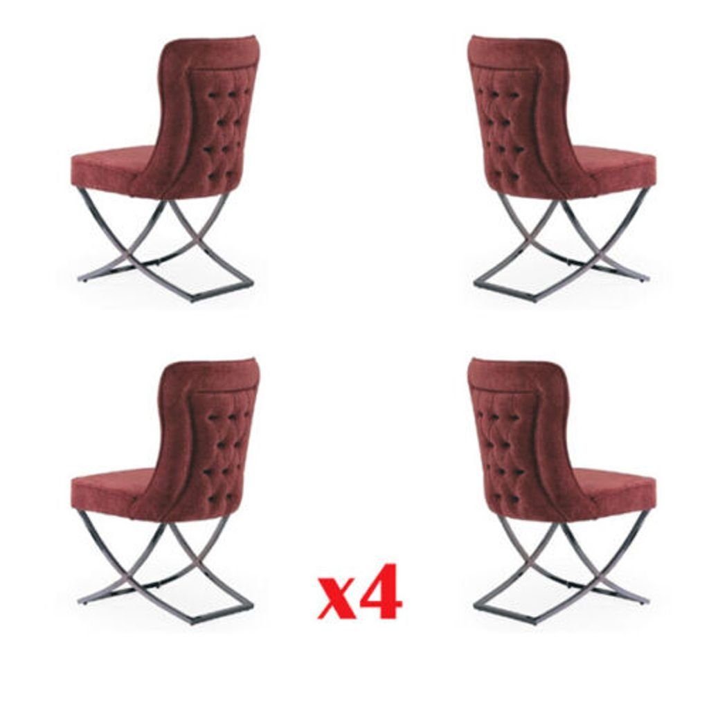 JVmoebel Esszimmerstuhl, Esszimmer Stuhle Garnitur Sessel Design 4x Stühle Set Gruppe Polster