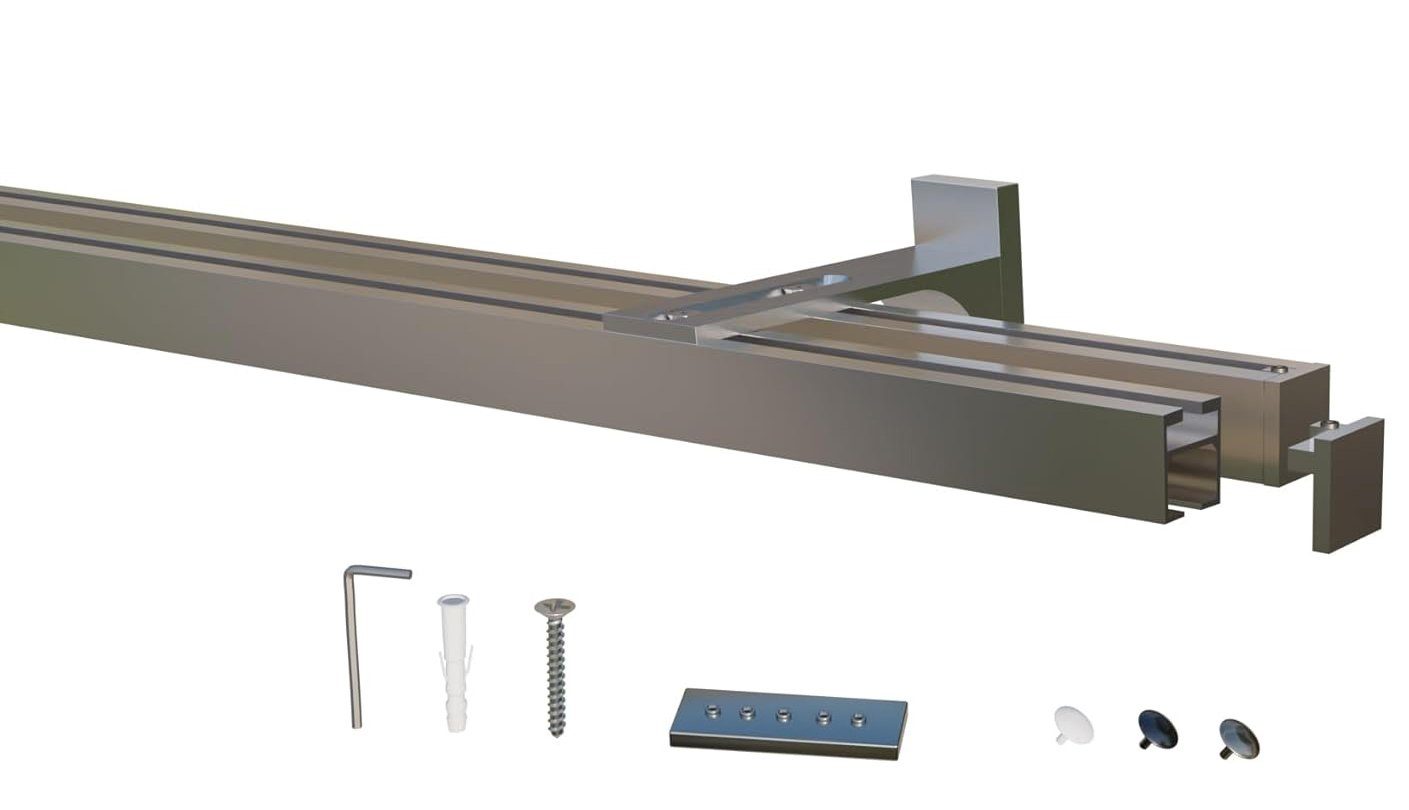Gardineum Innenlaufschiene Eckige Innenlaufstange/ Gardinenstange 20x20mm günstig online kaufen