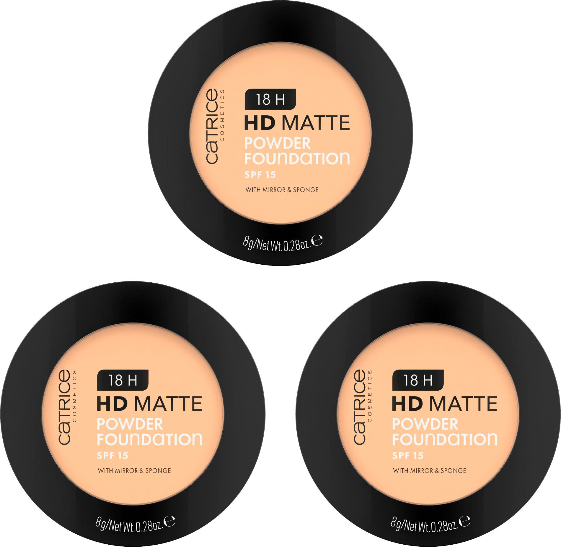 Catrice Puder 18H HD Matte Powder Foundation, 3-tlg.