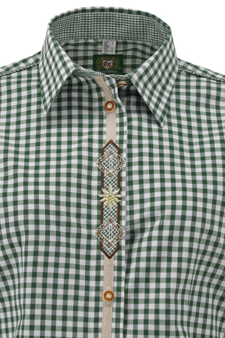 Orbis Textil GmbH & Co. KG Trachtenbluse Trachtenbluse - DEBORAH - mittelblau, mittelrot, grün – Bild 2 von 2