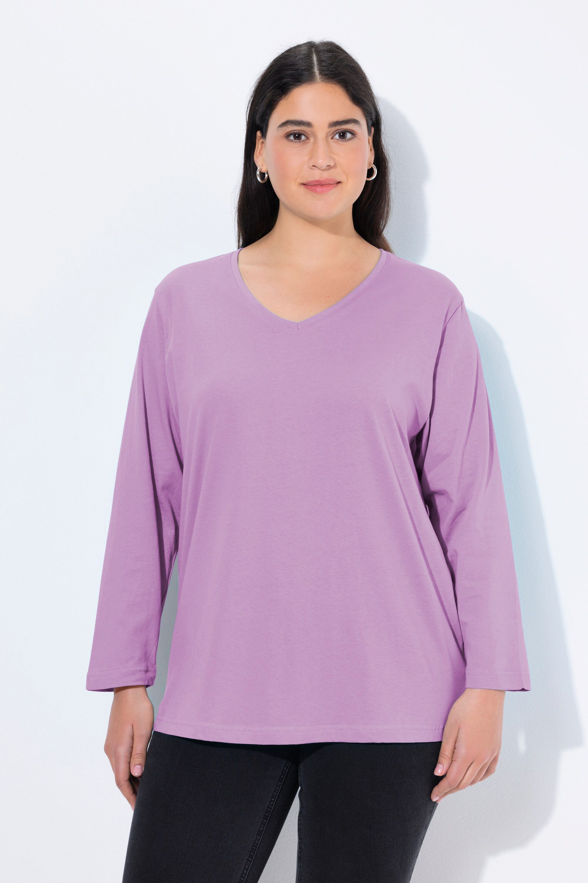 Ulla Popken T-Shirt Shirt V-Ausschnitt Relaxed günstig online kaufen