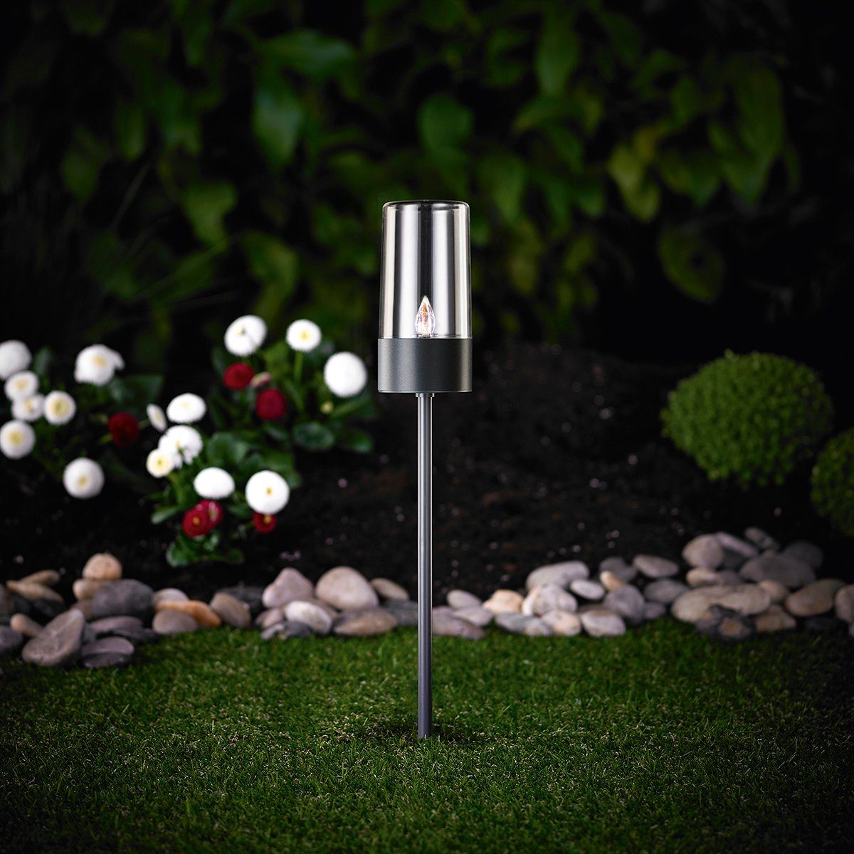 MeLiTec LED Solarleuchte Edelstahl Solarfackel SO28-1, nein, warmweiß günstig online kaufen