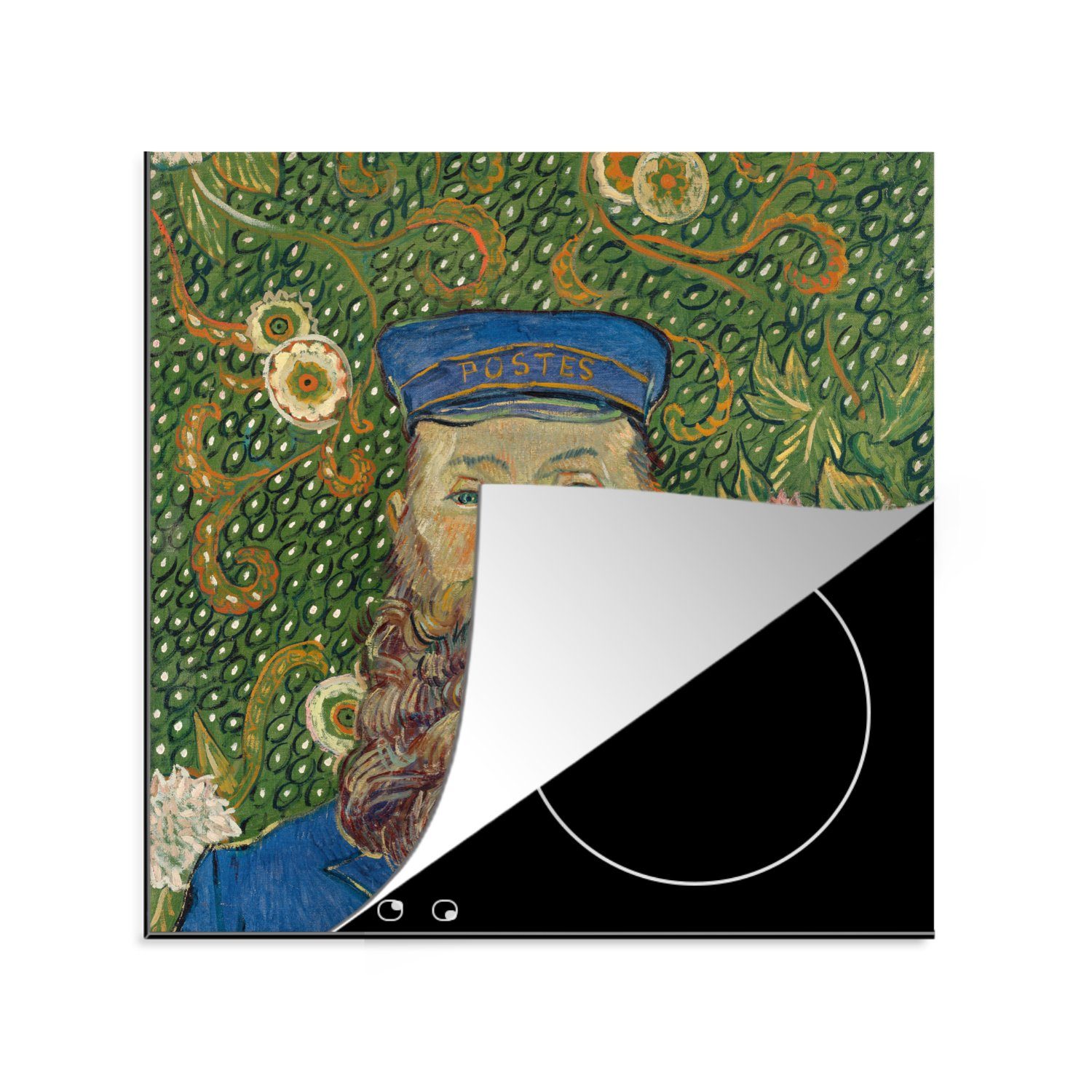 MuchoWow Herdblende-/Abdeckplatte Porträt des Postboten Joseph Roulin - Vincent van Gogh, Vinyl, (1 tlg), 78x78 cm, Ceranfeldabdeckung, Arbeitsplatte für küche