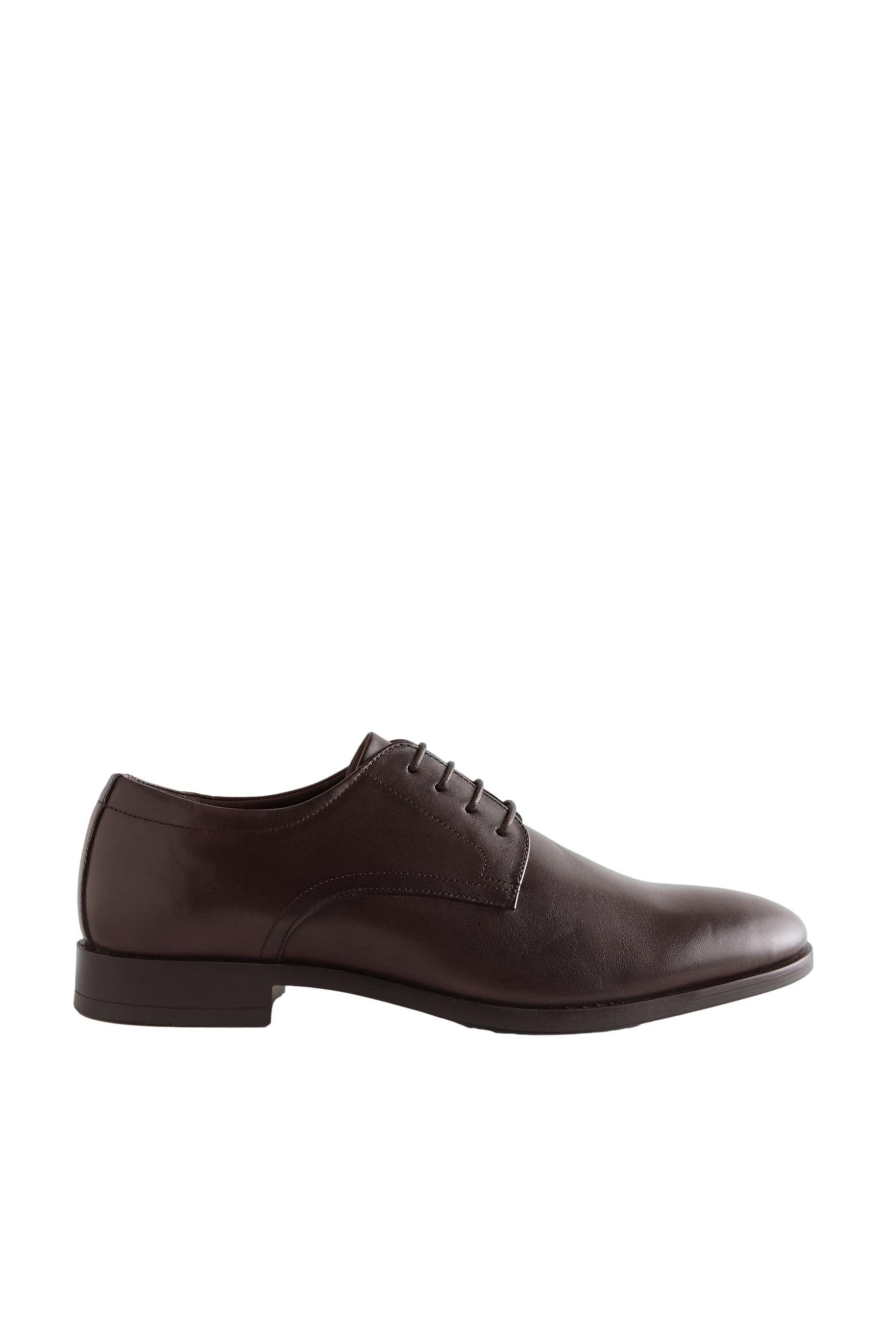 Unifarbene Derby-Schuhe aus Leder Schnürschuh