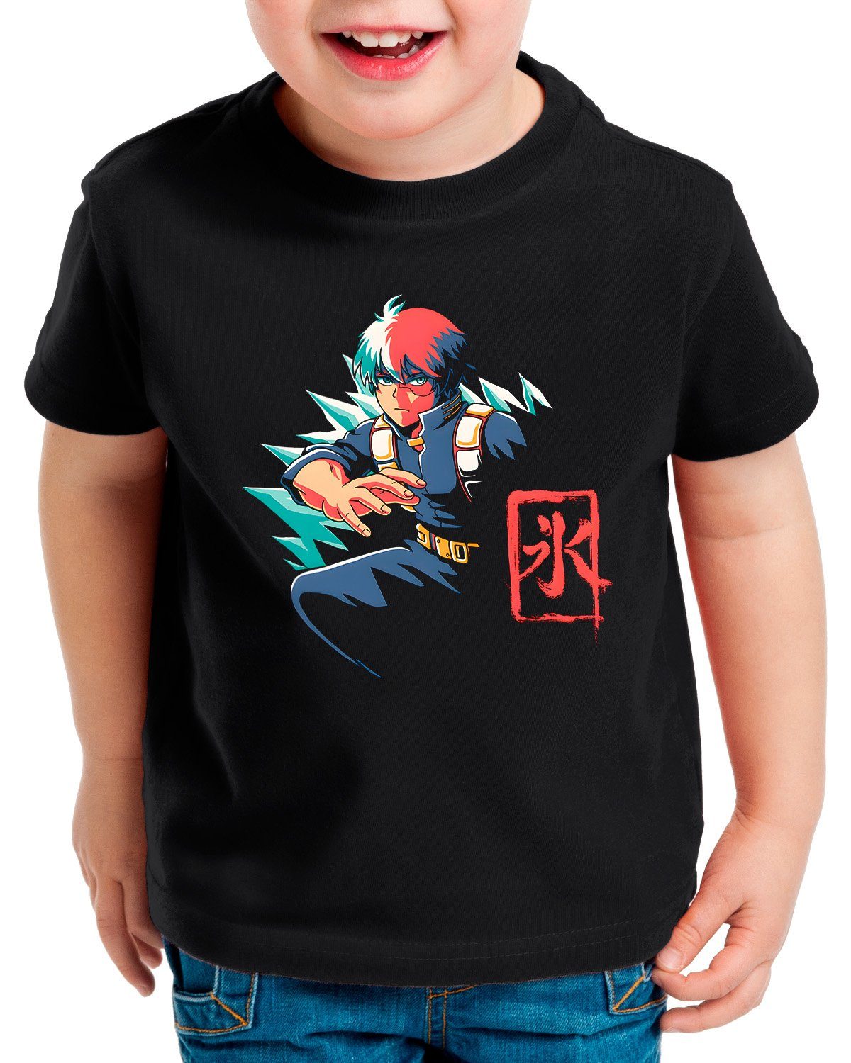 style3 Print-Shirt Kinder T-Shirt Icy cosplay hero my academia Todorki manga Stare anime