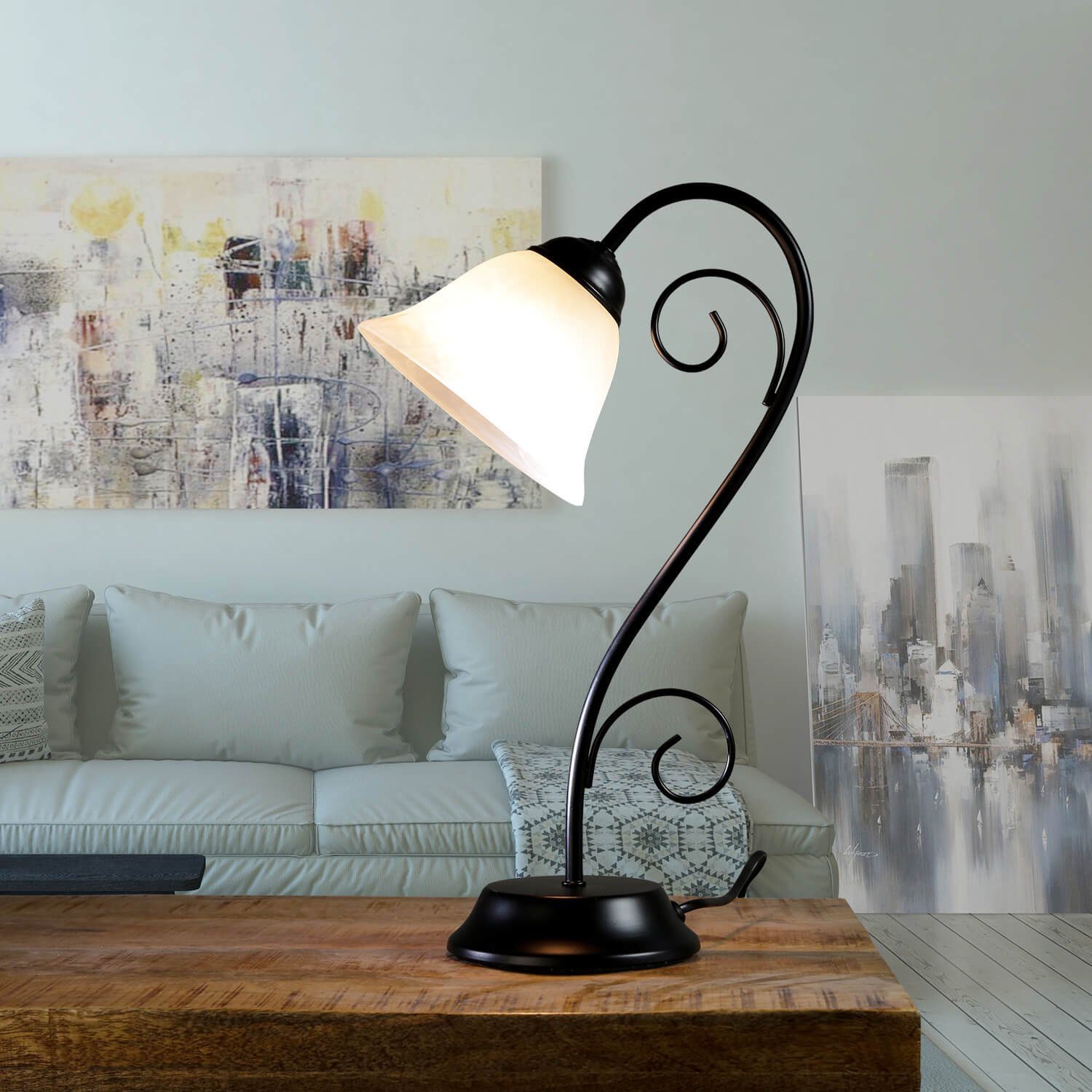 Licht-Erlebnisse Nachttischlampe ATHEN, ohne Leuchtmittel, Tischlampe im La günstig online kaufen