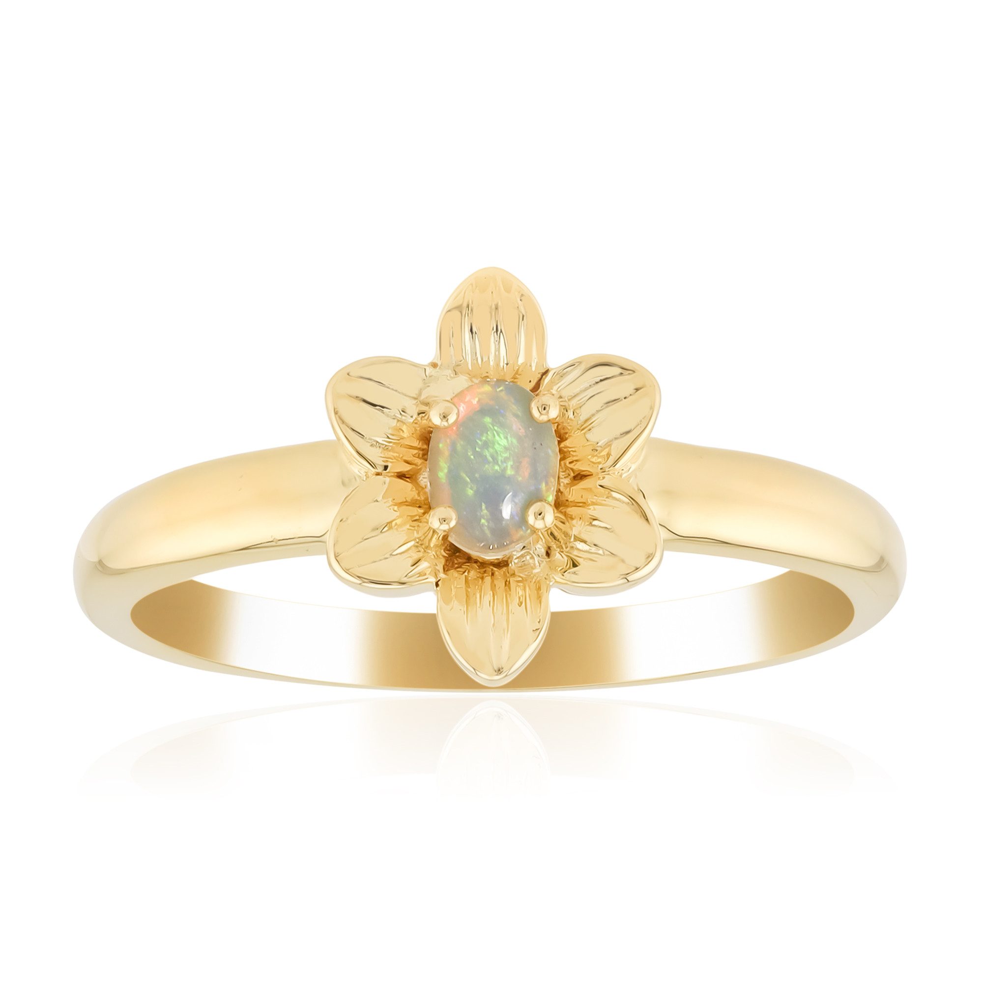 Cavill Silberring Schicker Ring aus vergoldetem Silber mit australischem Opal (1-tlg)