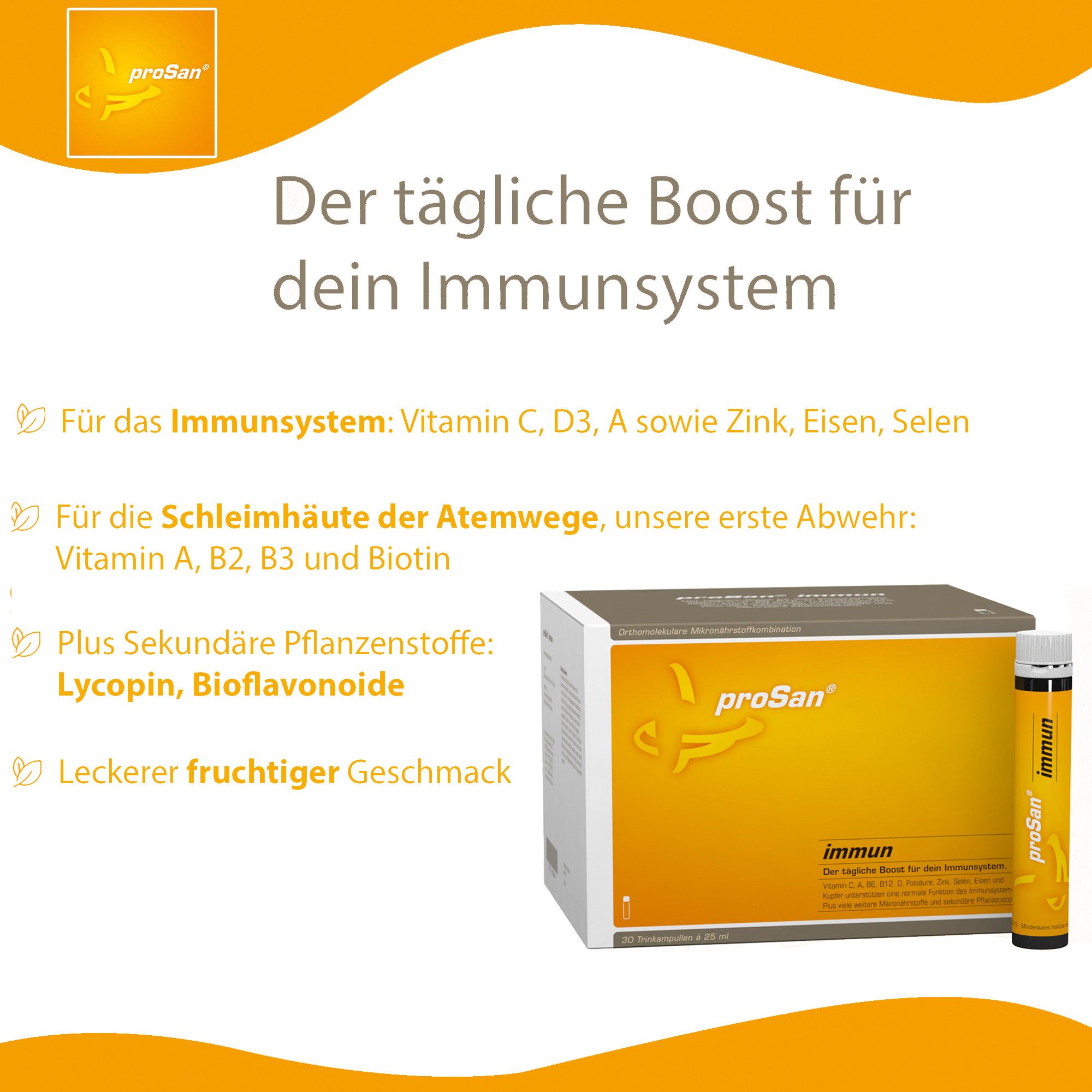 proSan Immun Trinkampullen, der tägliche Boost für dein Immunsystem, Trinkampullen, 30 St., 750 g 750 ml