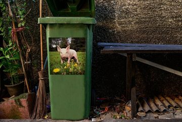 MuchoWow Wandsticker Kleines Ferkel (1 St), Mülleimer-aufkleber, Mülltonne, Sticker, Container, Abfalbehälter