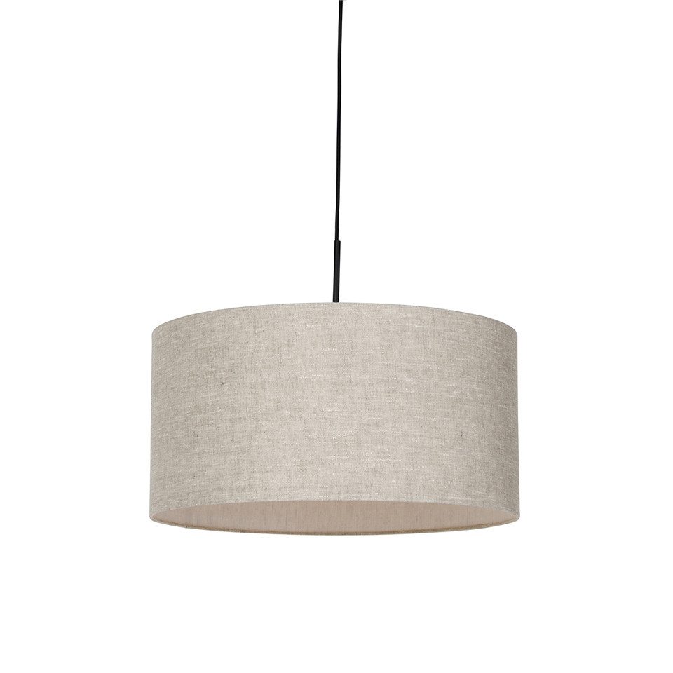 Qazqa Pendelleuchte Combi, ohne Leuchtmittel, Warmweiß, QAZQA Hängeleuchte, e27, Beige, Textil, Modern