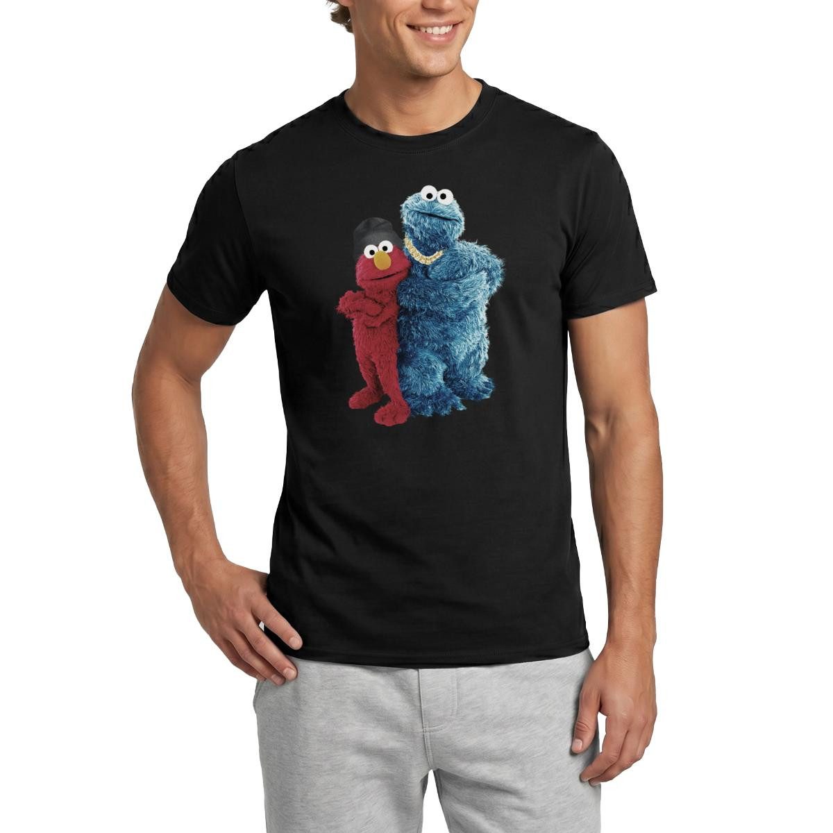 Spreadshirt T-Shirt Sesamstraße Gangster Krümelmonster & Elmo Männer T-Shirt (1-tlg)