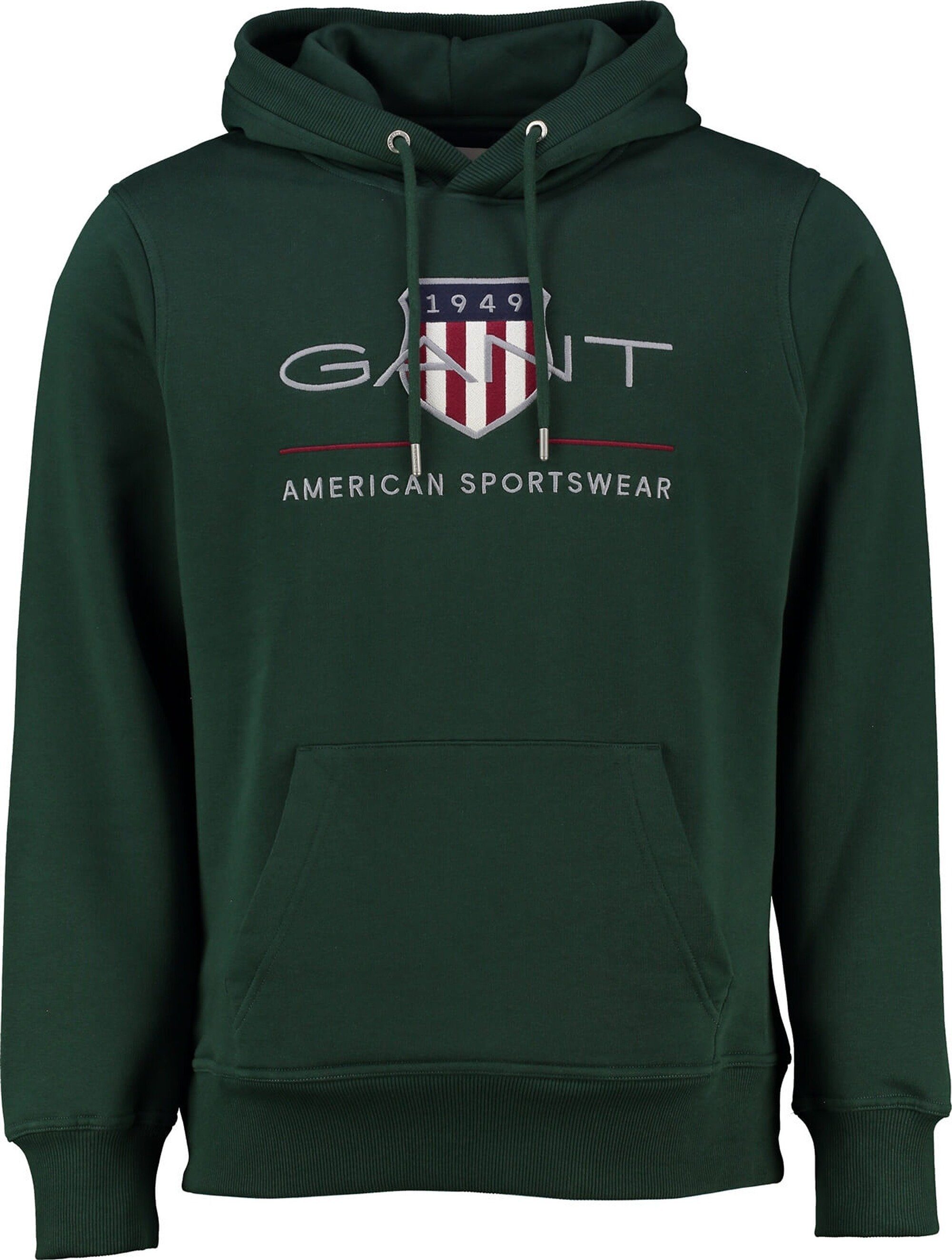 Gant Kapuzenpullover GANT Shield Hoodie grün Archive Shield Hoodie günstig online kaufen