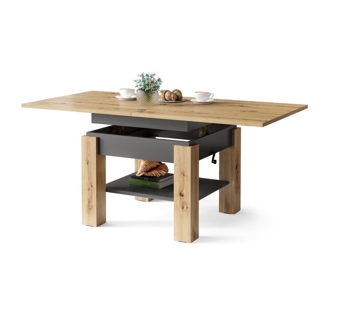 designimpex Couchtisch Design Cleo stufenlos höhenverstellbar günstig online kaufen