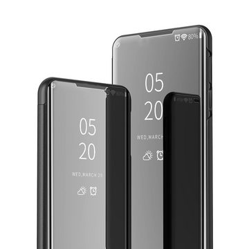 FITSU Handyhülle Spiegel Hülle für Huawei P Smart 2021 Handytasche, Schlanke Klapphülle, elegantes Flipcase, Handyhülle mit Standfunktion