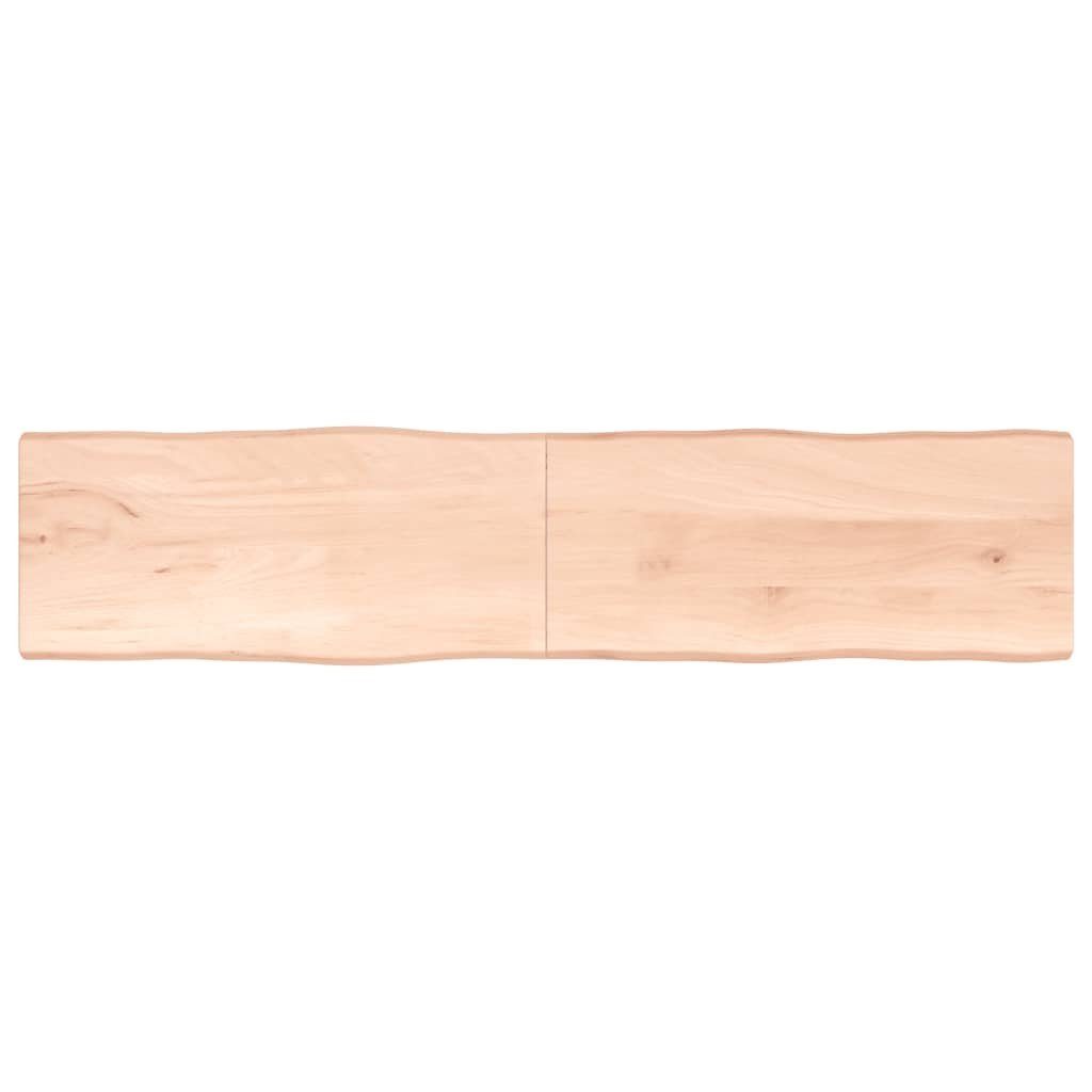 furnicato Tischplatte 220x50x(2-4) cm Massivholz Unbehandelt Baumkante (1 St)