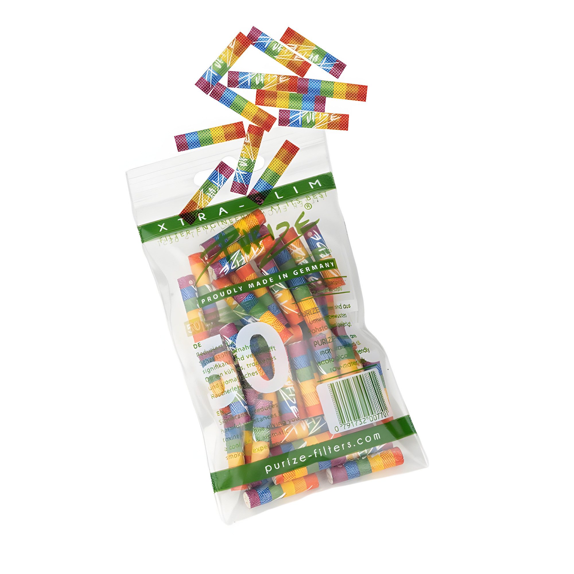 Purize Aktivkohlefilter PURIZE Aktivkohlefilter, Rainbow, Extra Slim, Ø 5,9mm, 50 Stk.