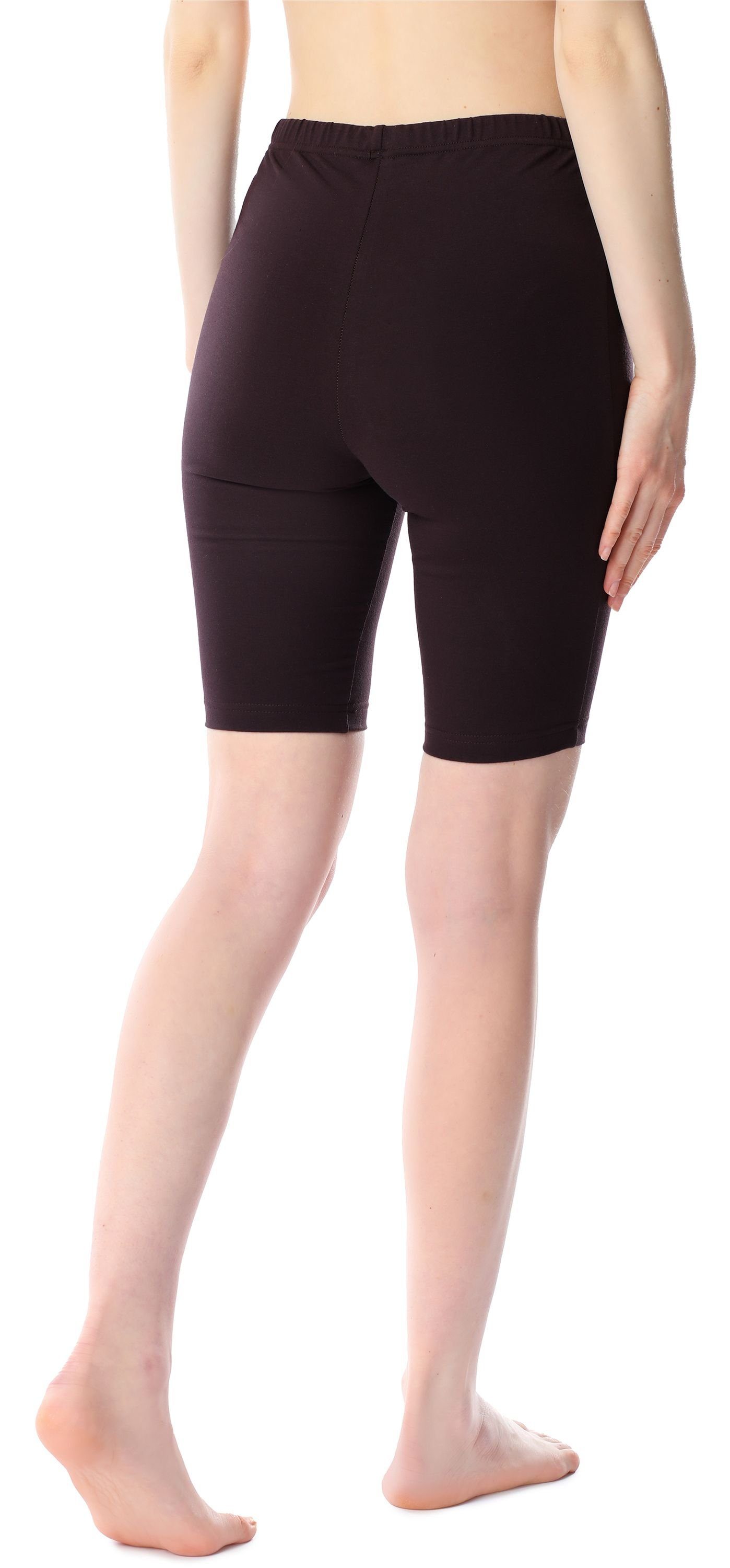 BLV50-200 Braun Bellivalini Leggings elastischer Leggings (1-tlg) aus Bund Kurze Baumwolle Damen