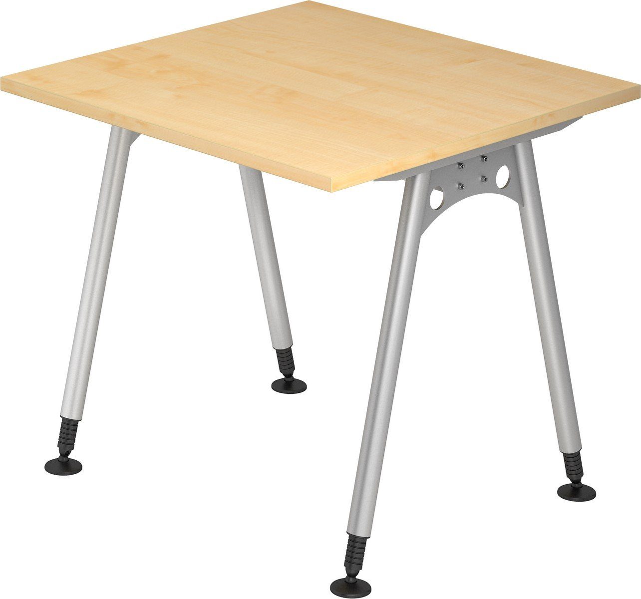 bümö Schreibtisch Schreibtisch Serie-A, Quadrat: 80 - Ahorn Dekor: 80 x cm