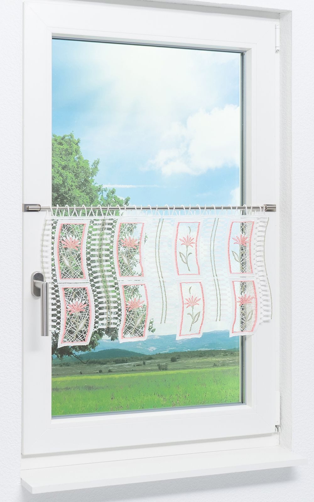 Plauener Spitze® Scheibengardine Blütengewächs, (1 St), günstig online kaufen