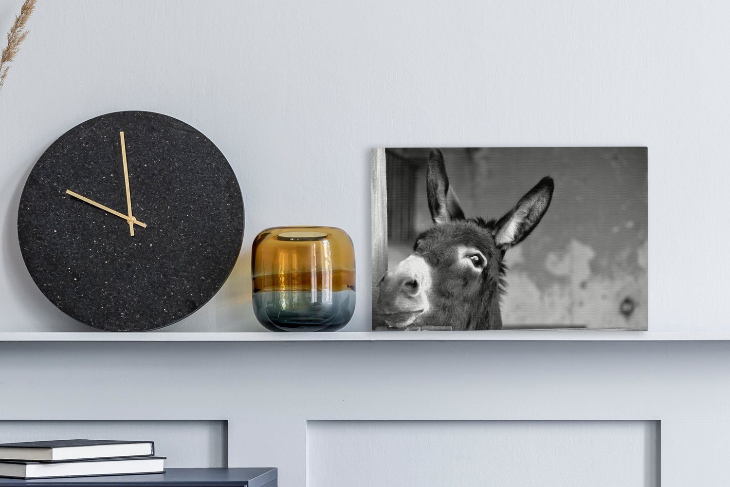 OneMillionCanvasses® Leinwandbild Esel - schwarz und weiß, Fotodruck (1 St) günstig online kaufen
