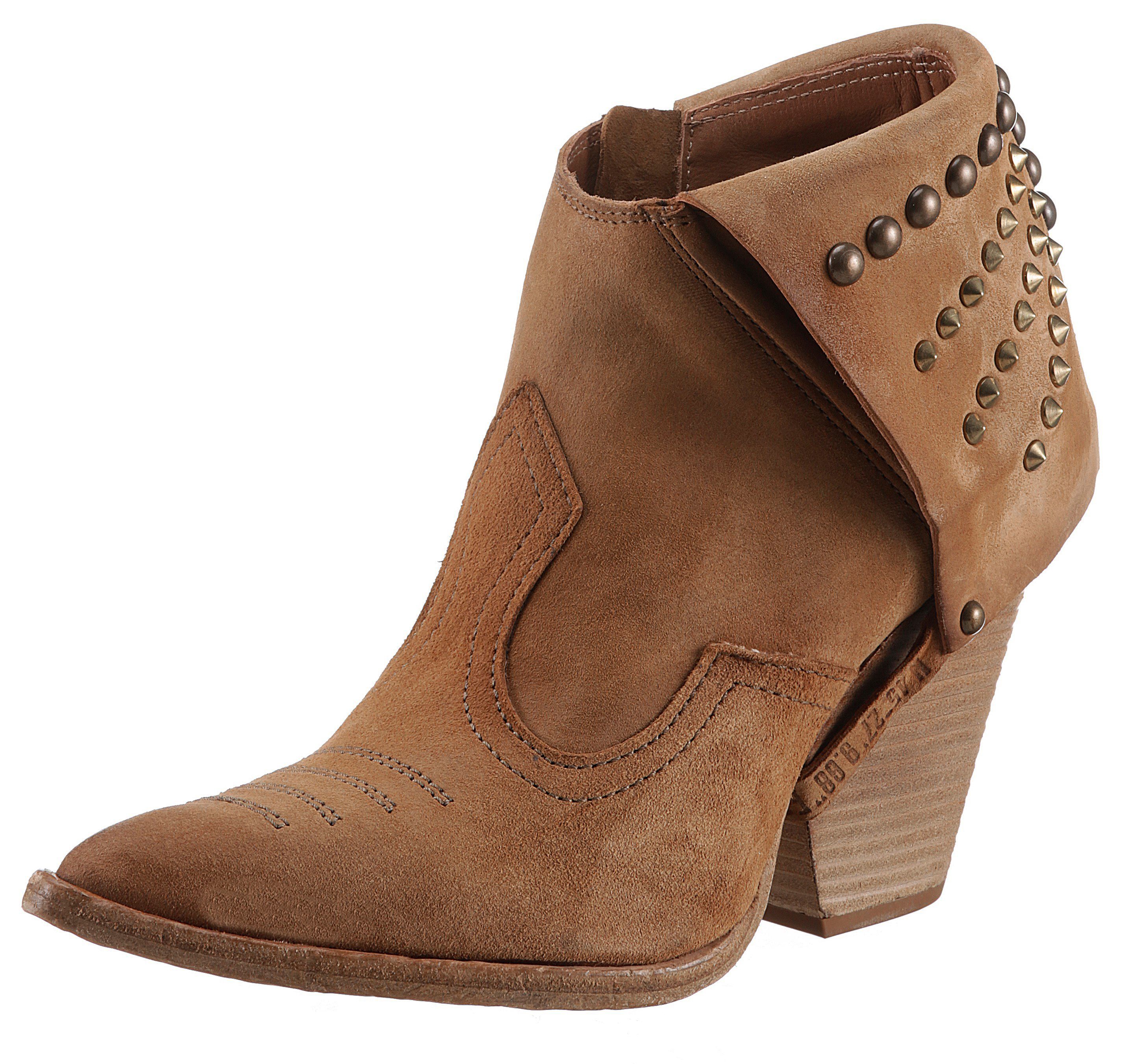 A.S.98 BELIVE High-Heel-Stiefelette, Abendmode, Ankle-Boots mit Nieten und Ziernähten