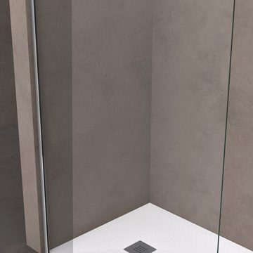 doporro Walk-in-Dusche Duschabtrennung Bremen Walk-In Dusche mit Stabilisator Klarglas, Einscheibensicherheitsglas