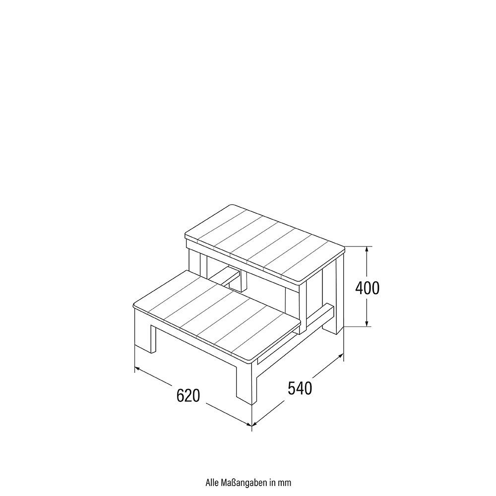 HOME DELUXE Pooltreppe Outdoor WHIRLPOOL TREPPE MASI, wasserfest, hygienisch, leicht zu reinigen, Höhe 40 cm