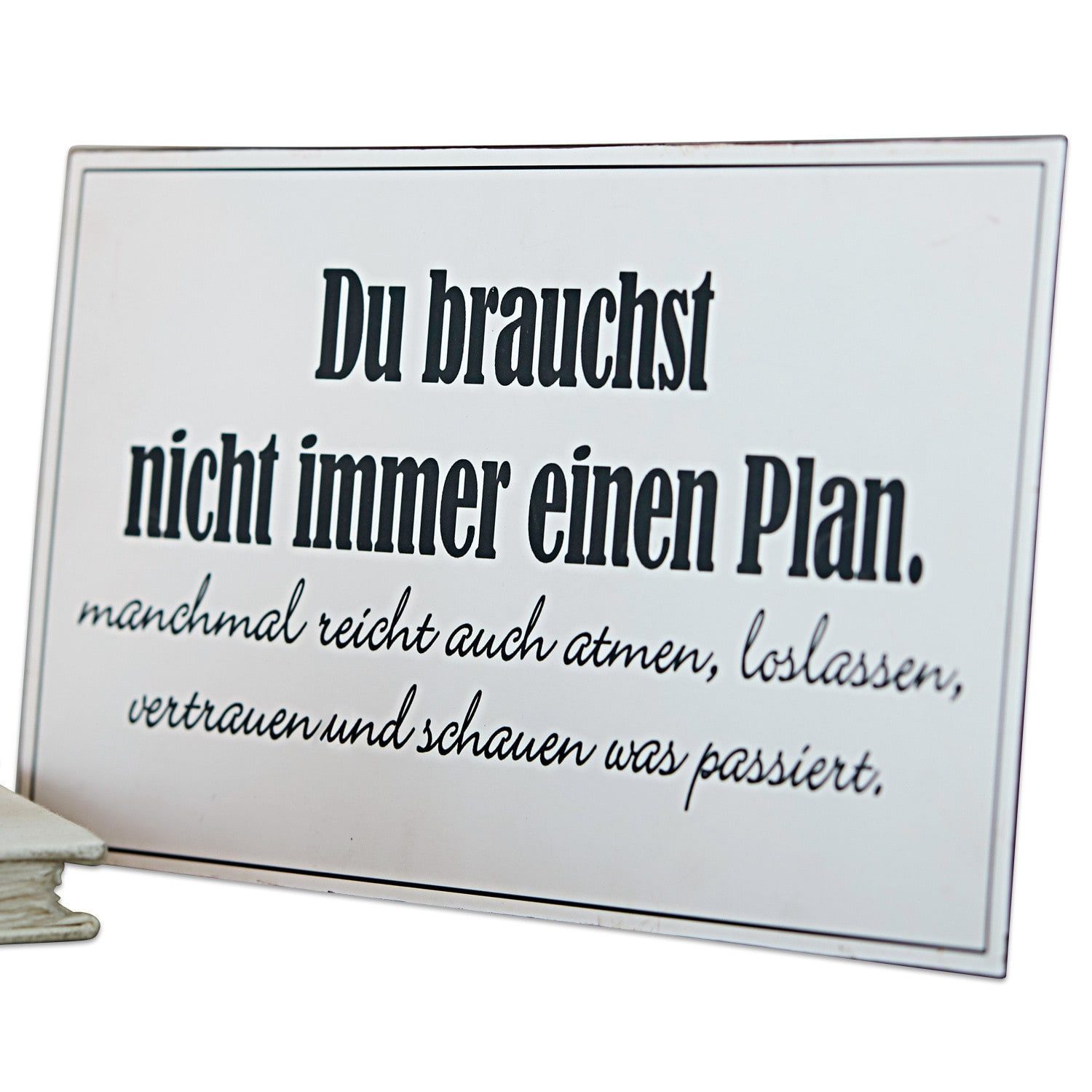 Mirabeau Wanddekoobjekt Deko-Schild Plan weiß